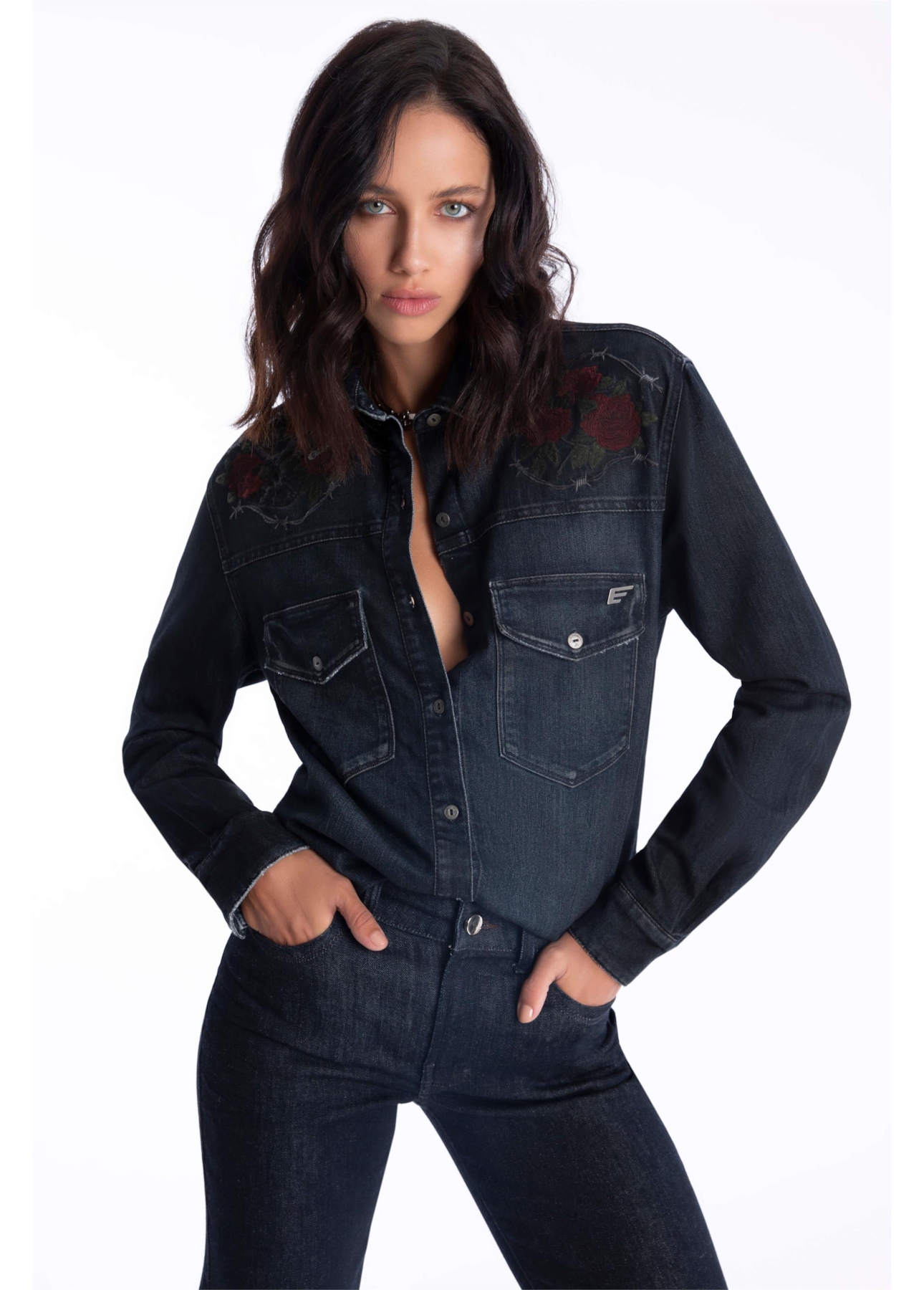 Camisa High Comfort Dark Indigo Escuro C/ Jato