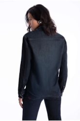 Camisa High Comfort Dark Indigo Escuro C/ Jato