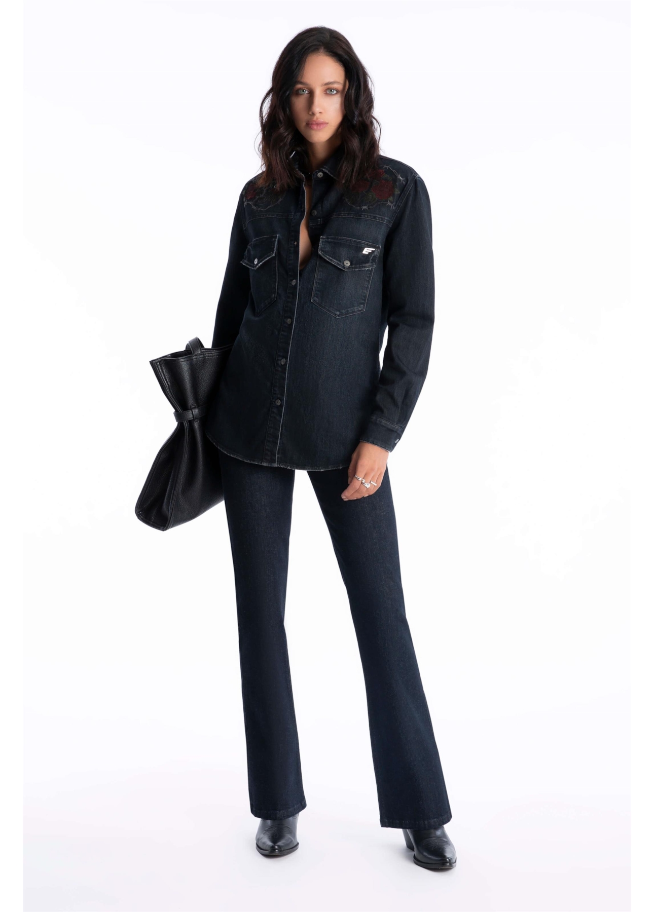 Camisa High Comfort Dark Indigo Escuro C/ Jato