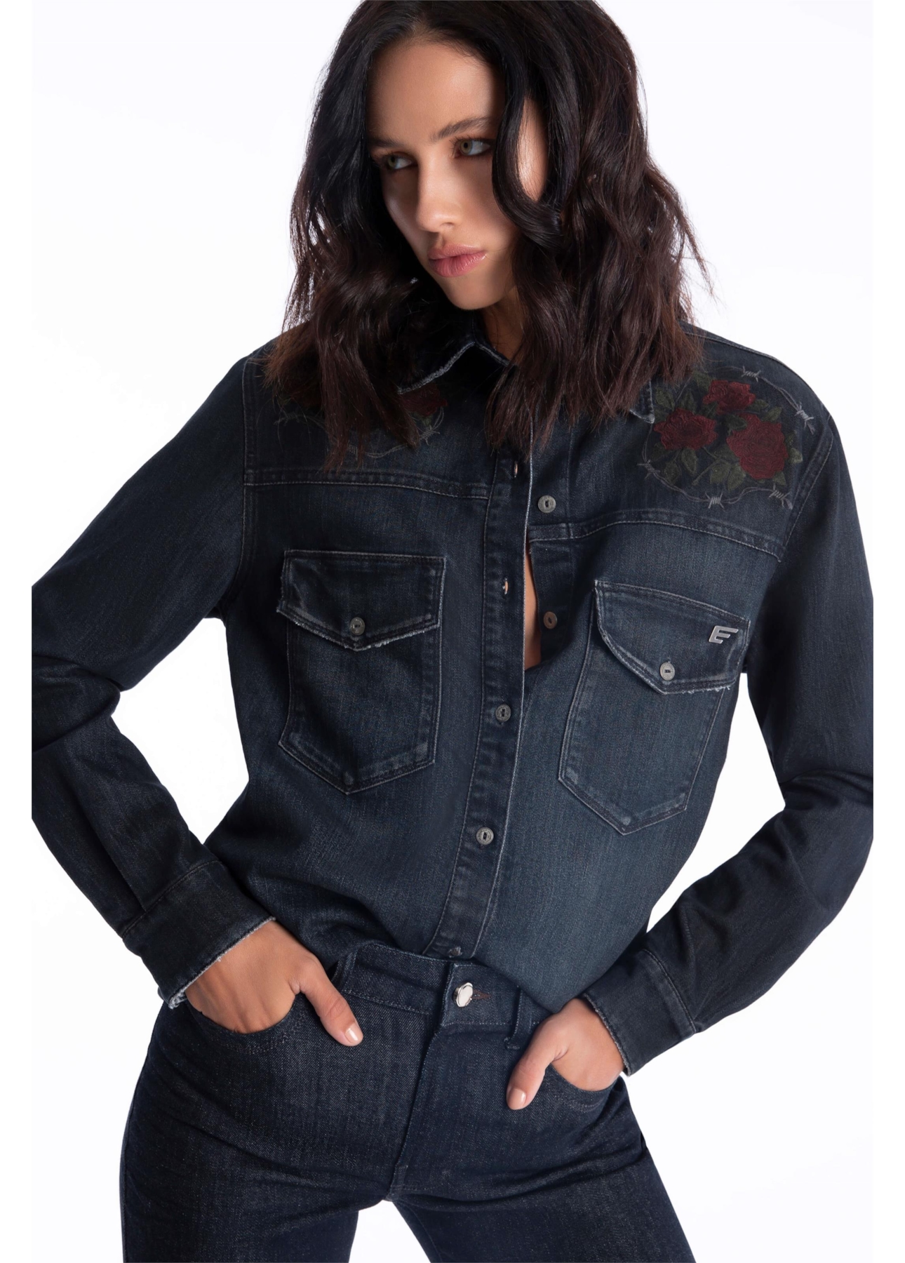 Camisa High Comfort Dark Indigo Escuro C/ Jato