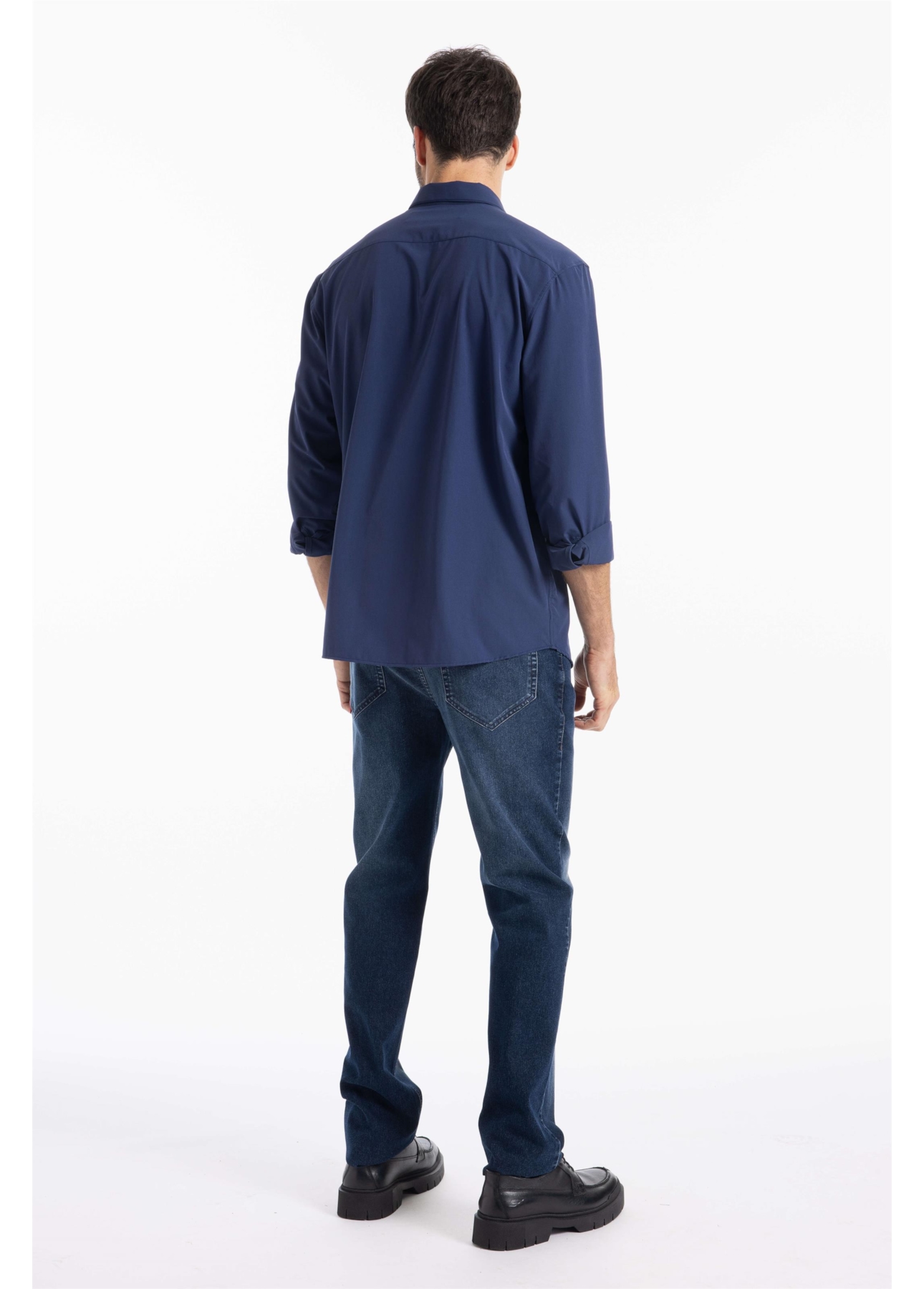  Camisa Knitted Stripes Classic New Italian Marinho