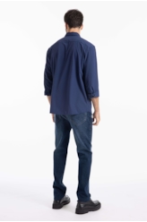  Camisa Knitted Stripes Classic New Italian Marinho