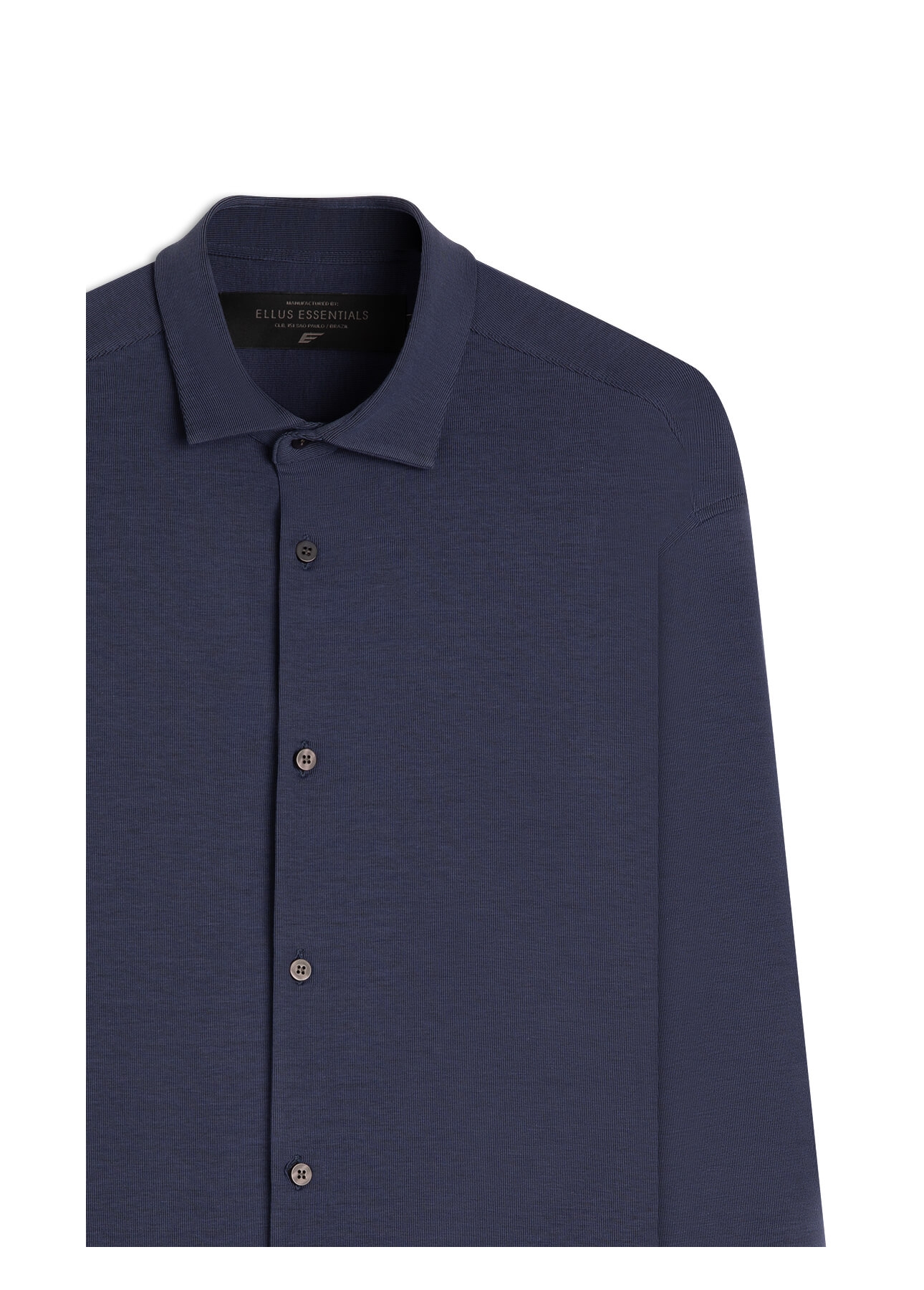  Camisa Knitted Stripes Classic New Italian Marinho