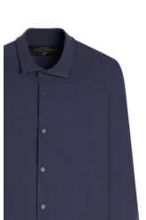  Camisa Knitted Stripes Classic New Italian Marinho