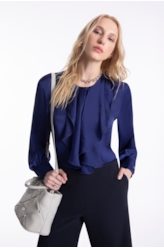 Camisa Lady Broken Ruffle Purple Blue