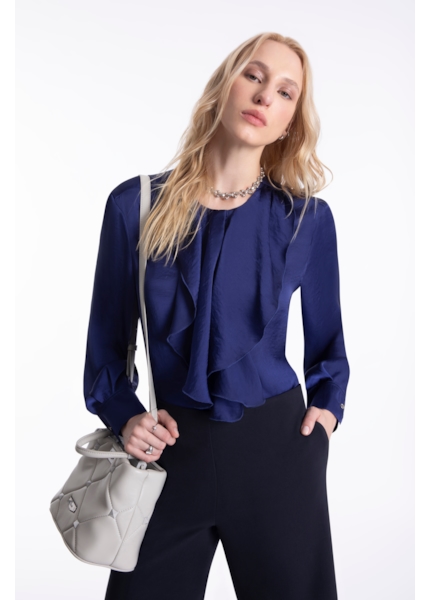 Camisa Lady Broken Ruffle Purple Blue