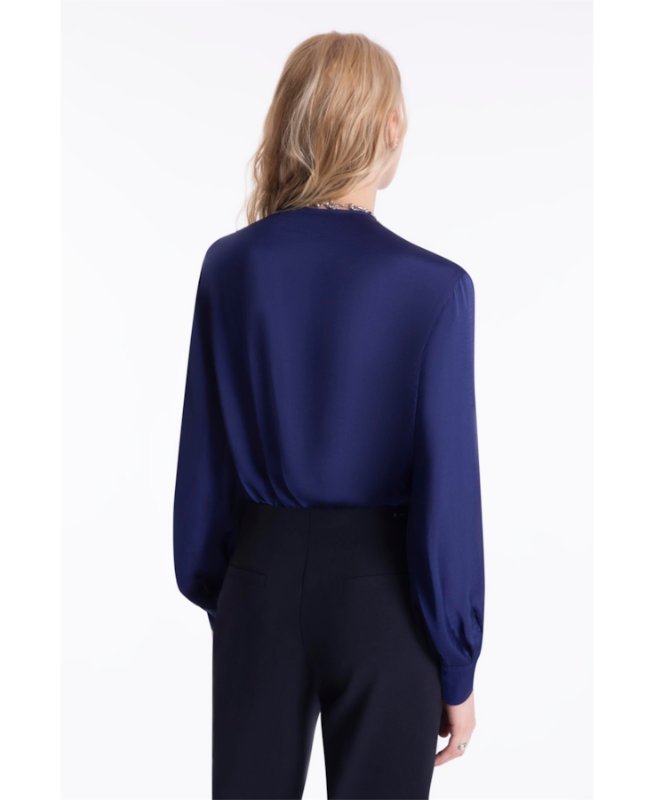 Camisa Lady Broken Ruffle Purple Blue