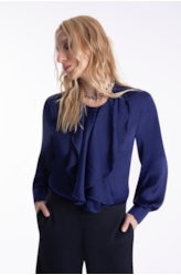 Camisa Lady Broken Ruffle Purple Blue