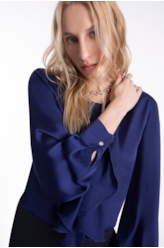 Camisa Lady Broken Ruffle Purple Blue