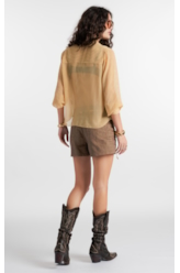 Camisa  Lavalliere-Neck Amarelo