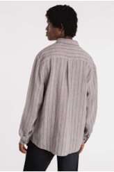 Camisa Light Stripes Linho Cinza