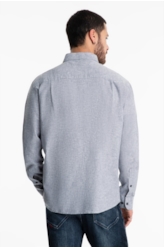 Camisa Linen Blend Cross Dye Classic Azul Jeans