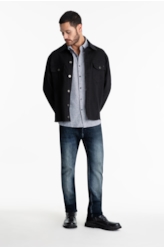 Camisa Linen Blend Cross Dye Classic Azul Jeans