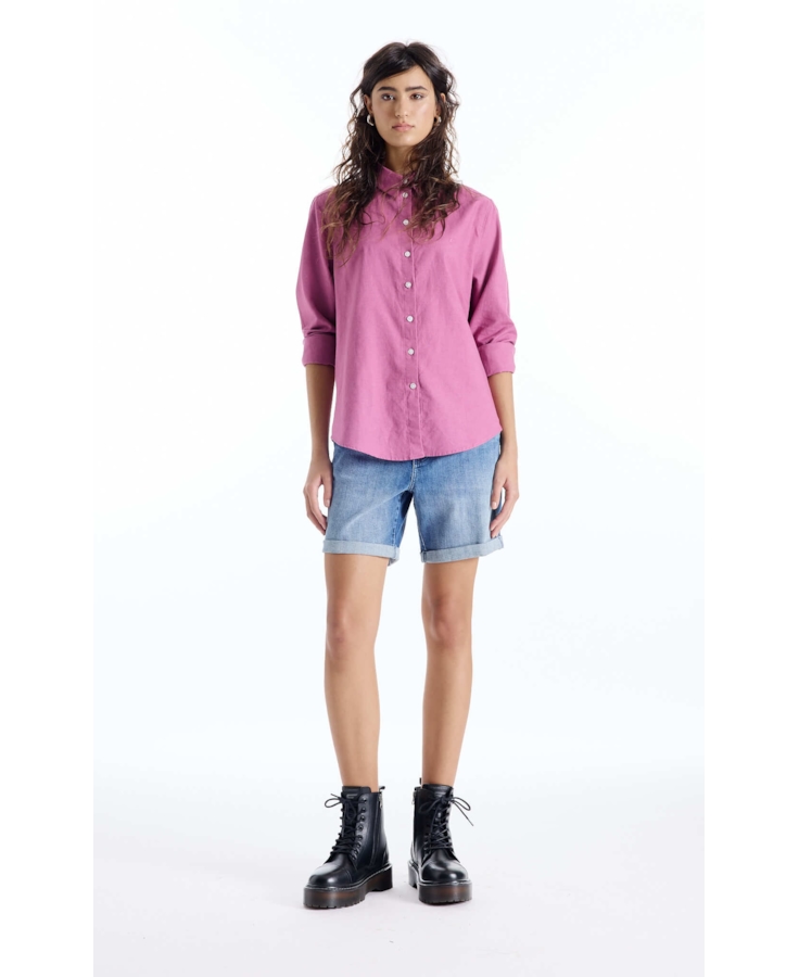 Camisa Linen Blend Loose Blush