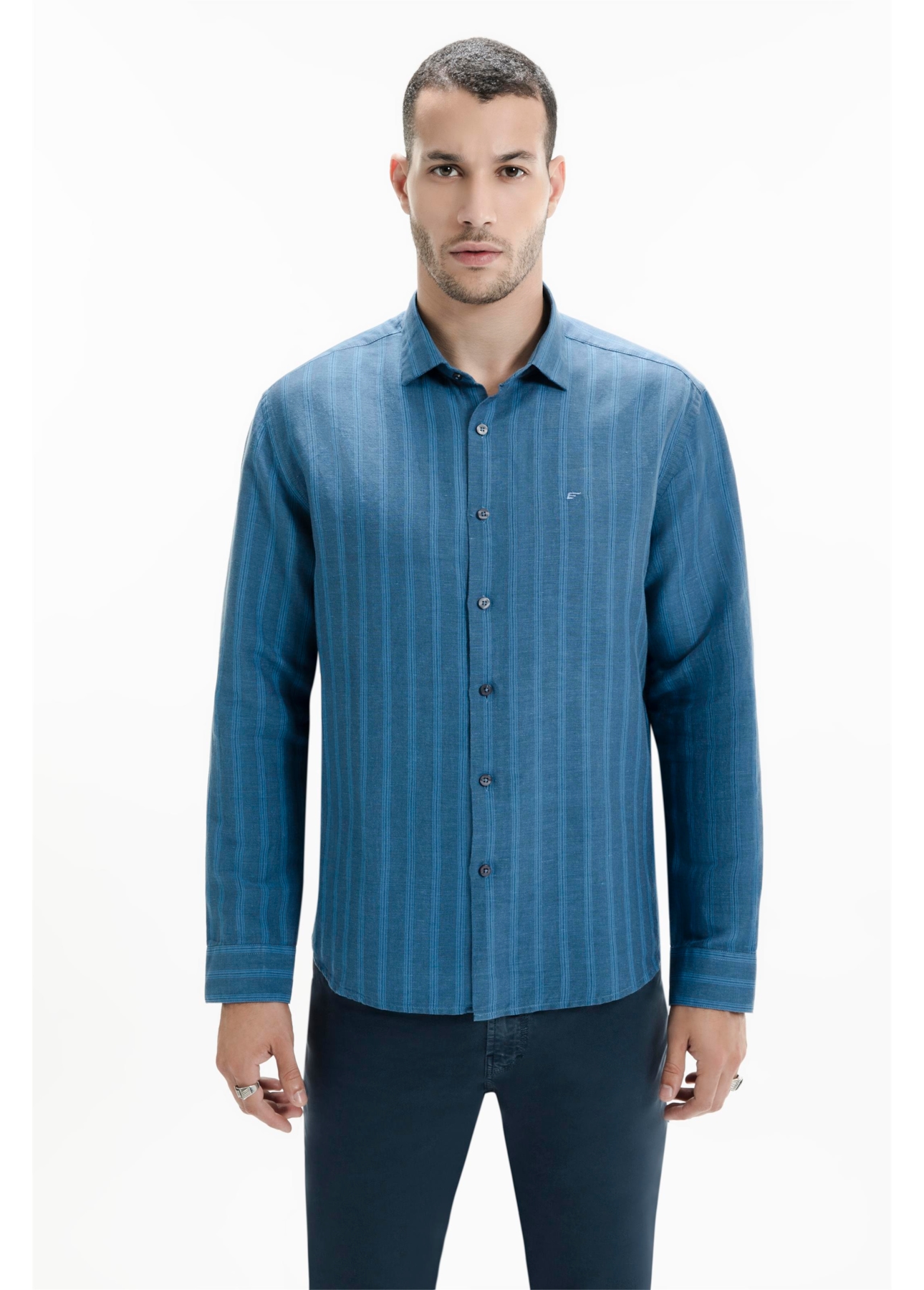 Camisa Linen Blend  Waterford Marinho