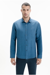 Camisa Linen Blend  Waterford Marinho
