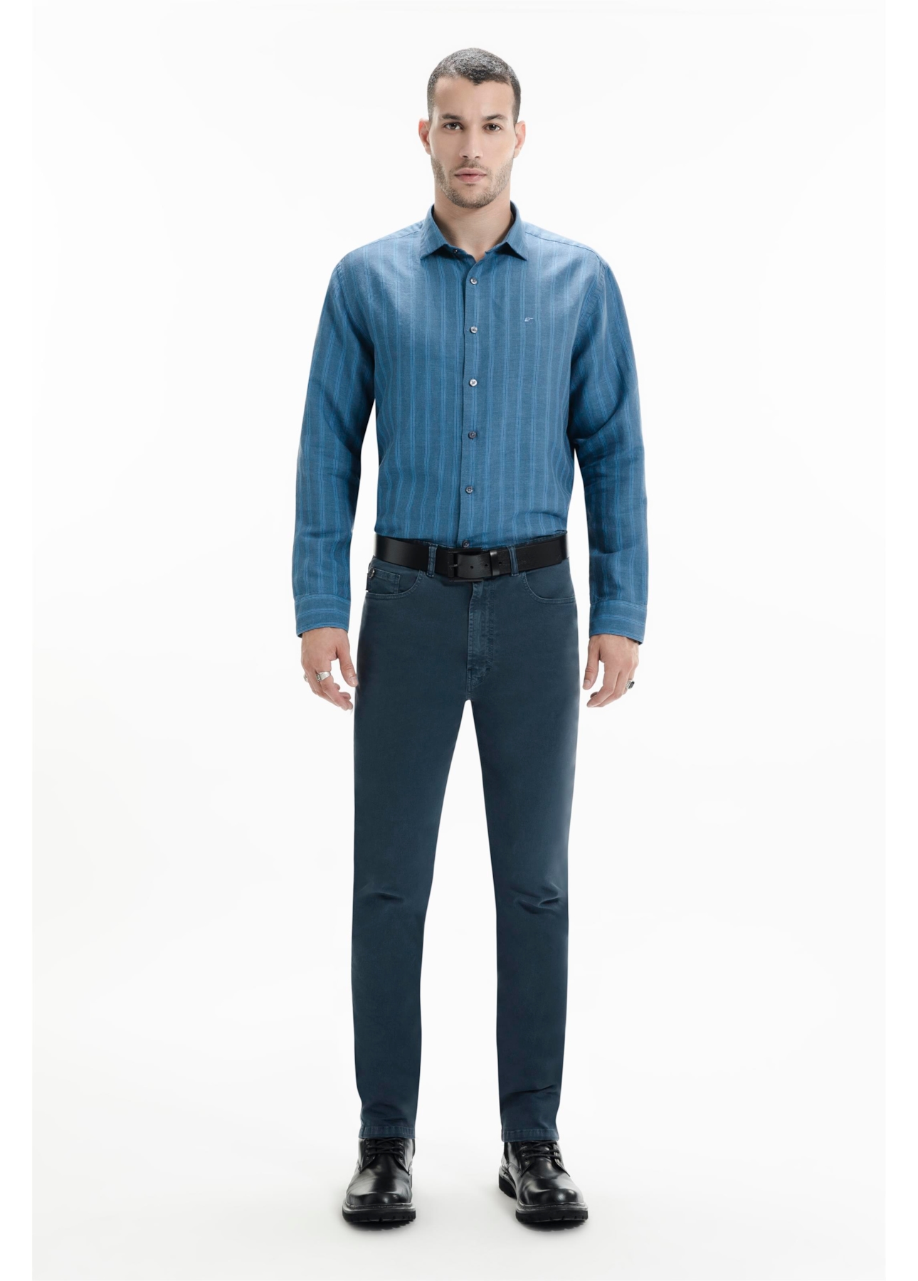 Camisa Linen Blend  Waterford Marinho