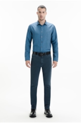 Camisa Linen Blend  Waterford Marinho