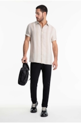 Camisa Linen Blend Wide Surf Areia