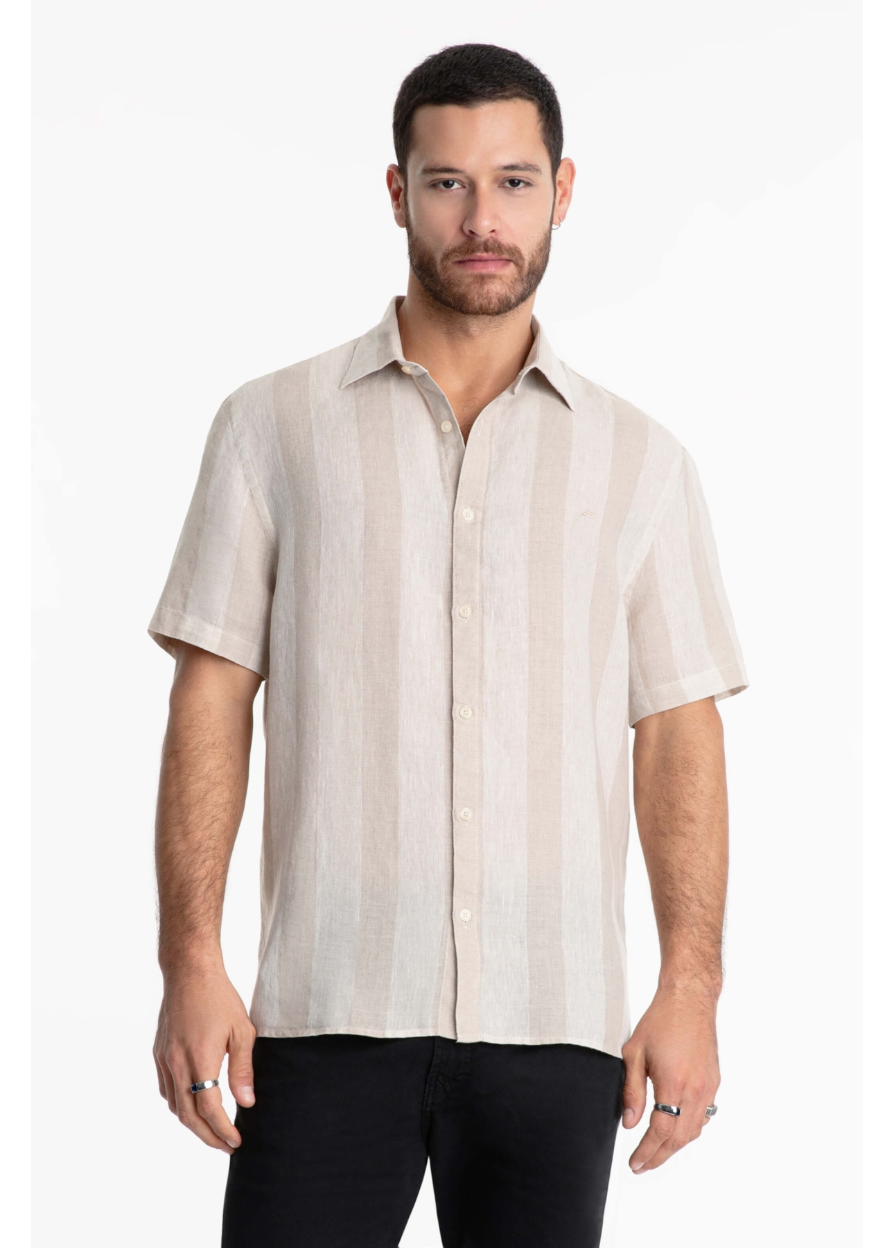Camisa Linen Blend Wide Surf Areia
