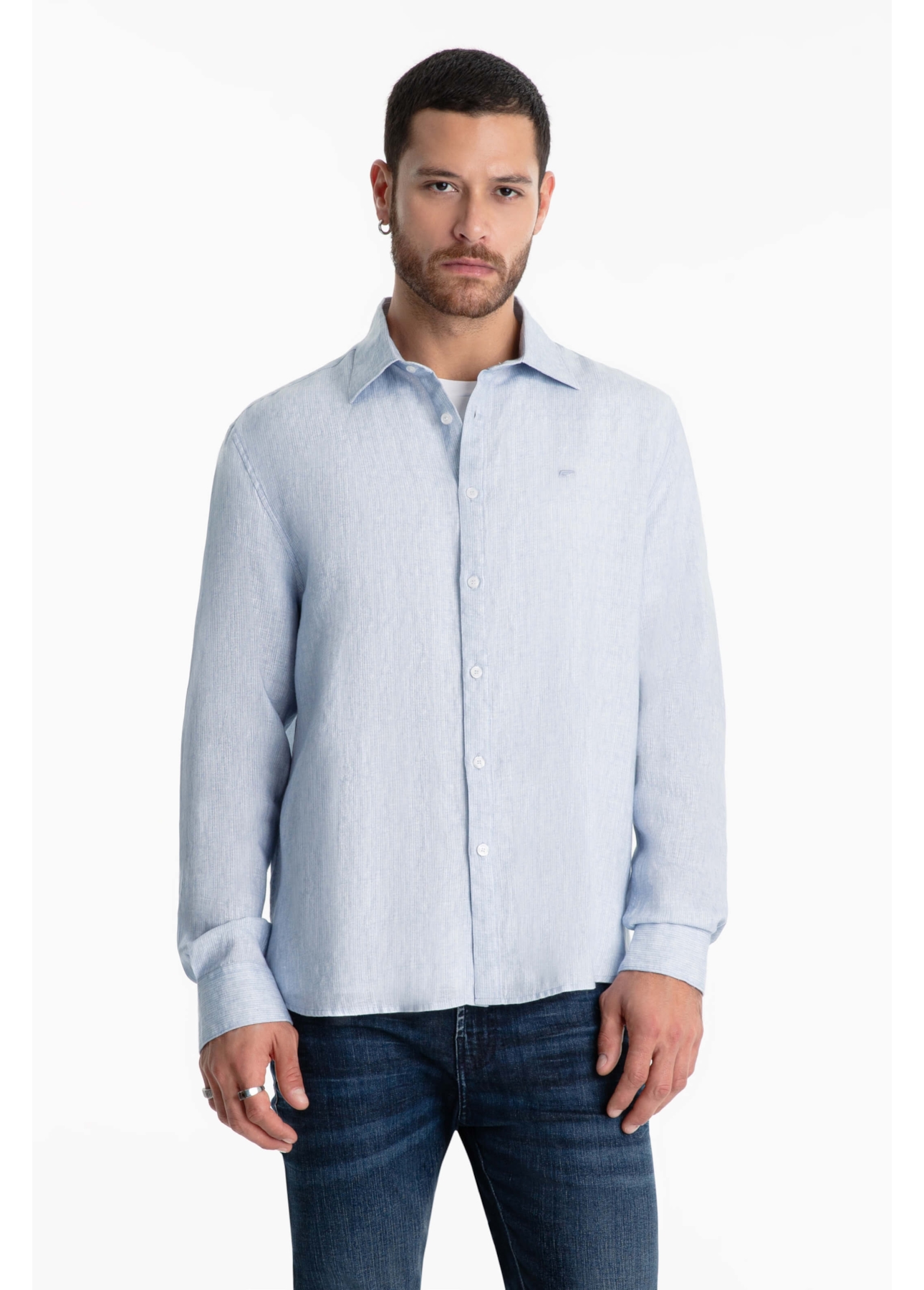Camisa Linen Lighthouse Classic Azul Bic