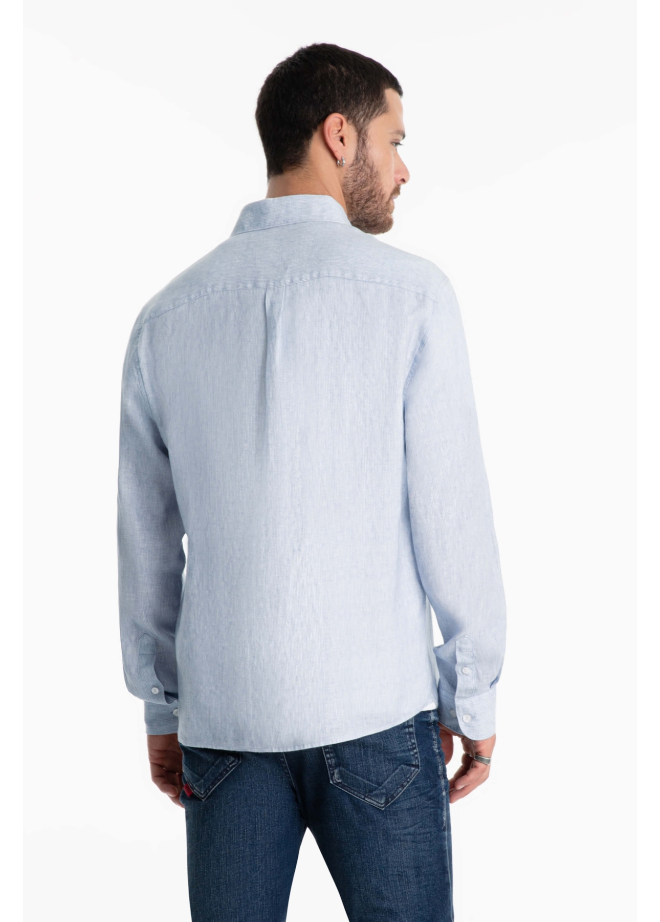 Camisa Linen Lighthouse Classic Azul Bic