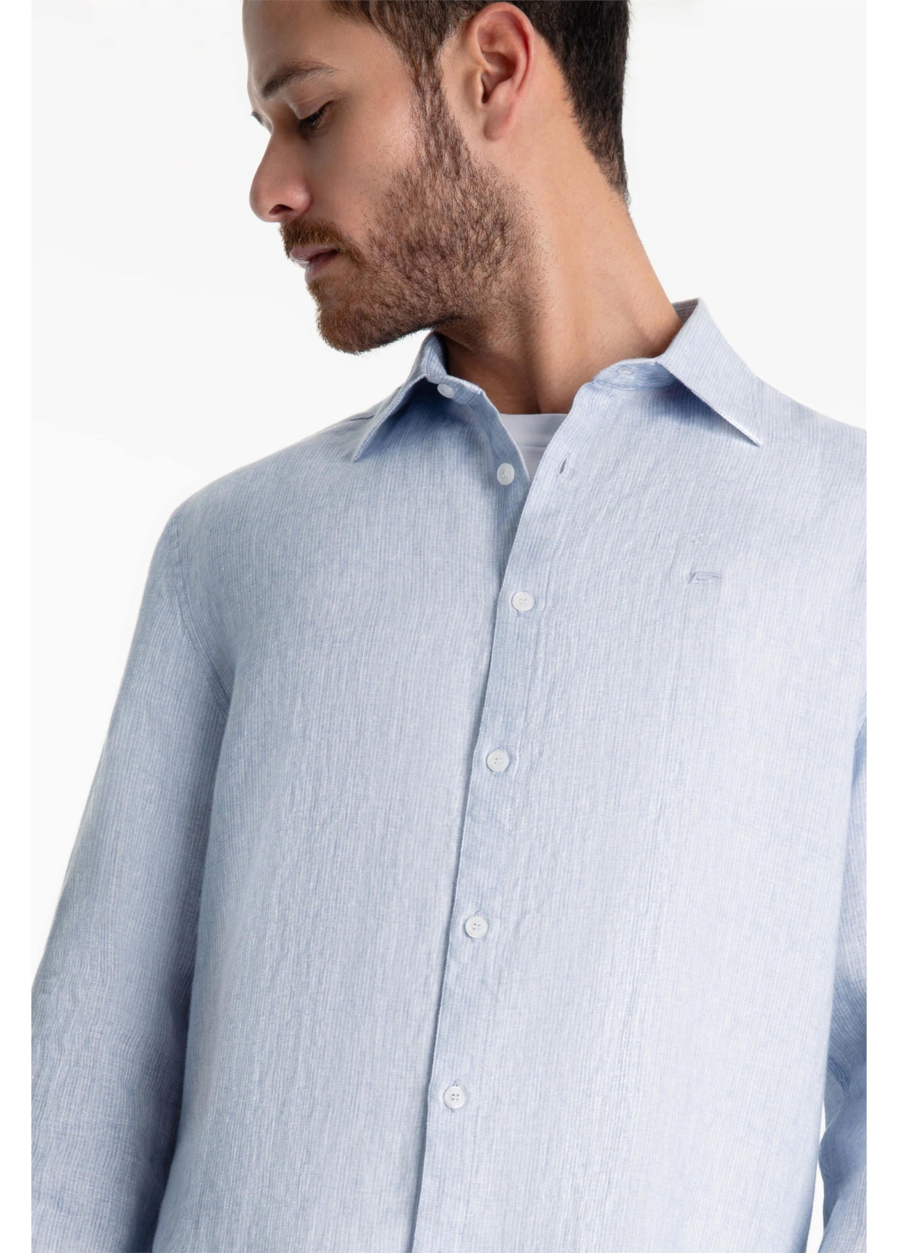 Camisa Linen Lighthouse Classic Azul Bic
