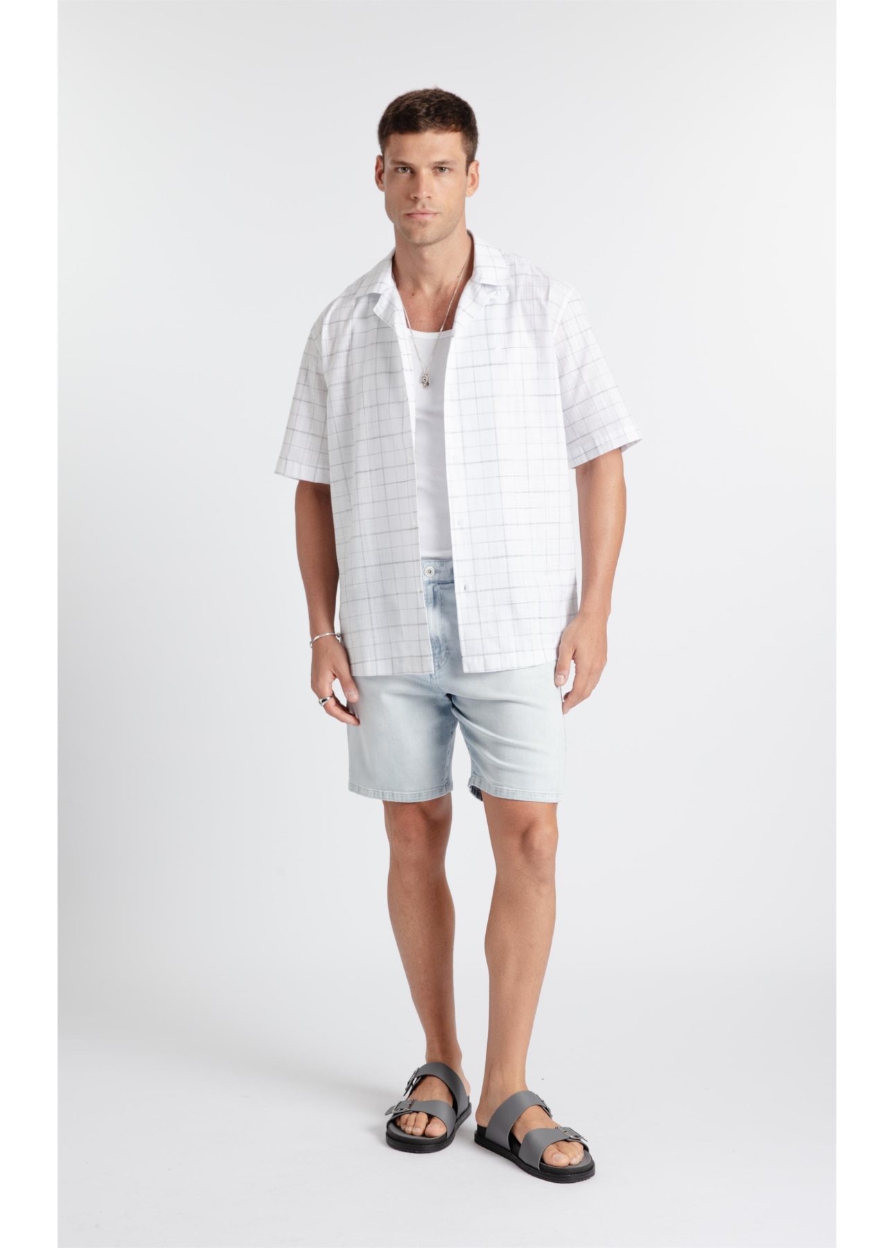 Camisa Linen Like Austin Vintage Hawai Branco