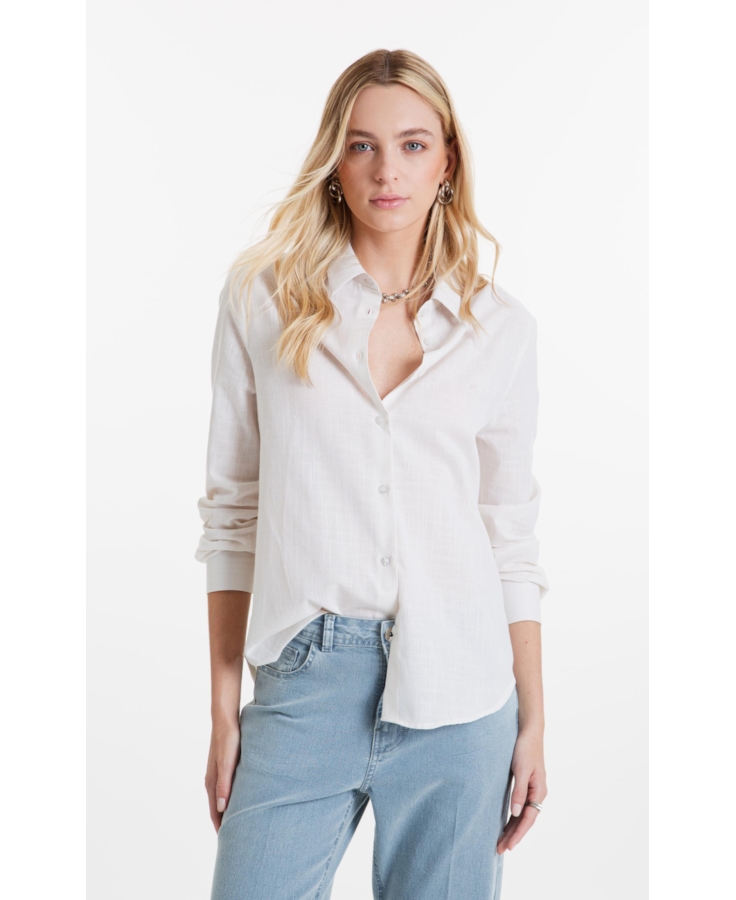 Camisa Linen Like Classic Xangai Fusioned Ml Natural