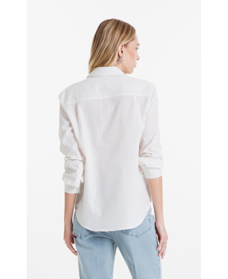 Camisa Linen Like Classic Xangai Fusioned Ml Natural