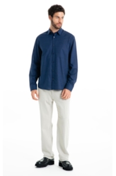 Camisa Linen Like Classic Xangai Ml Dark Navy