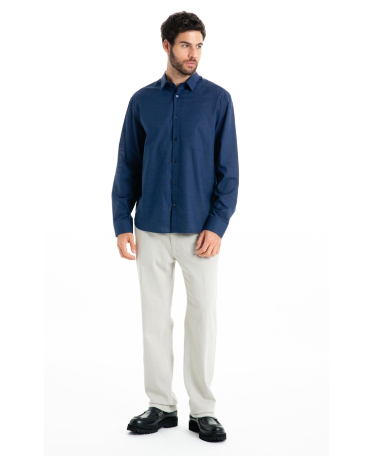 Camisa Linen Like Classic Xangai Ml Dark Navy