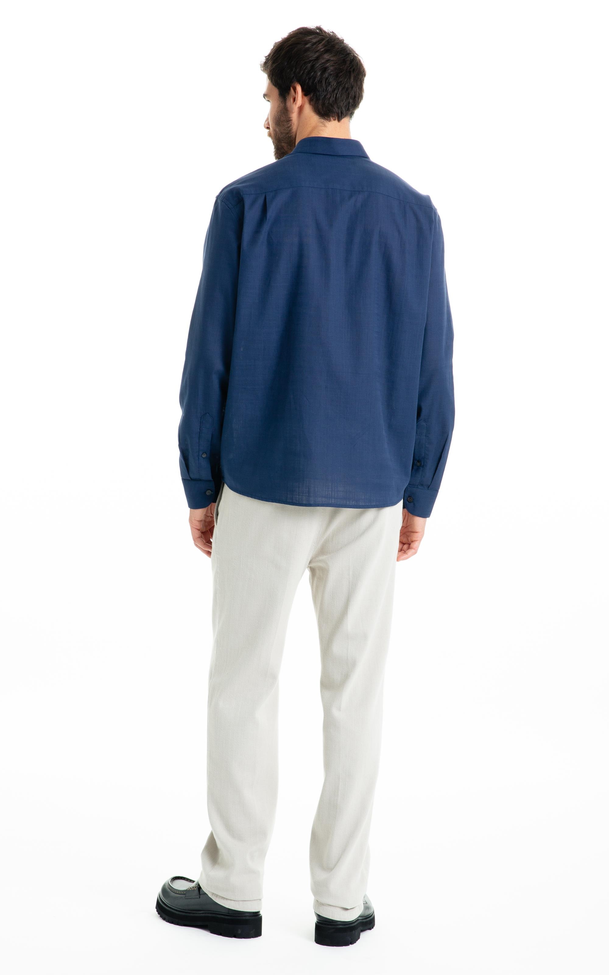 Camisa Linen Like Classic Xangai Ml Dark Navy