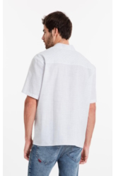Camisa Linen Like Sacramento Xadrez Vintage Branco