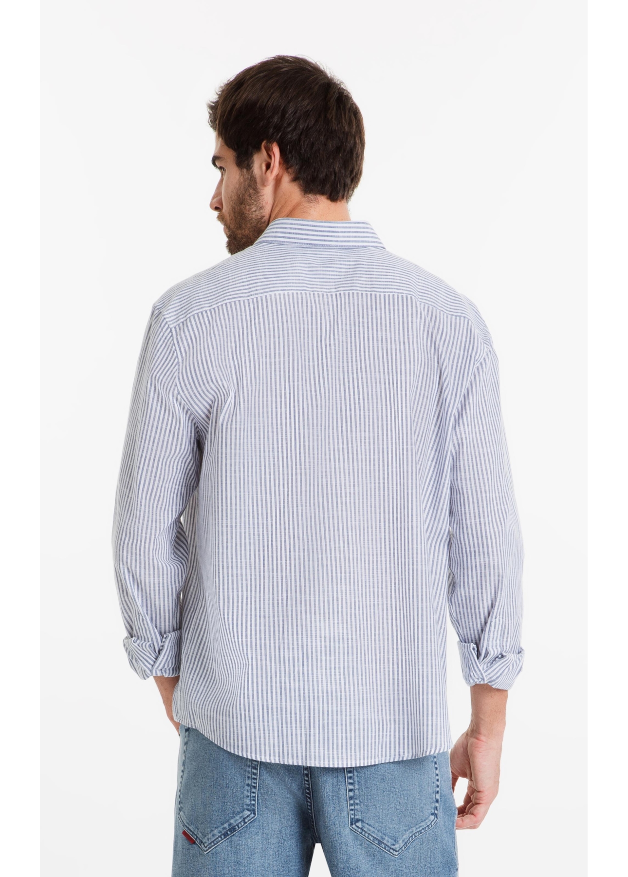 Camisa Linen Like Santa Ana Classic Xangai Marinho