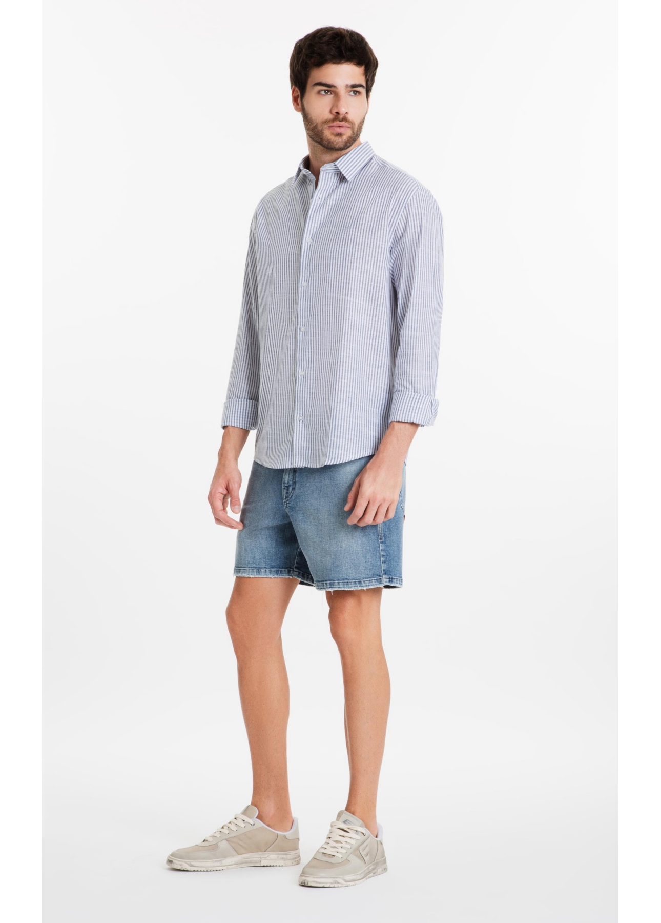 Camisa Linen Like Santa Ana Classic Xangai Marinho