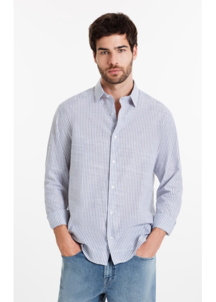 Camisa Linen Like Santa Ana Classic Xangai Marinho