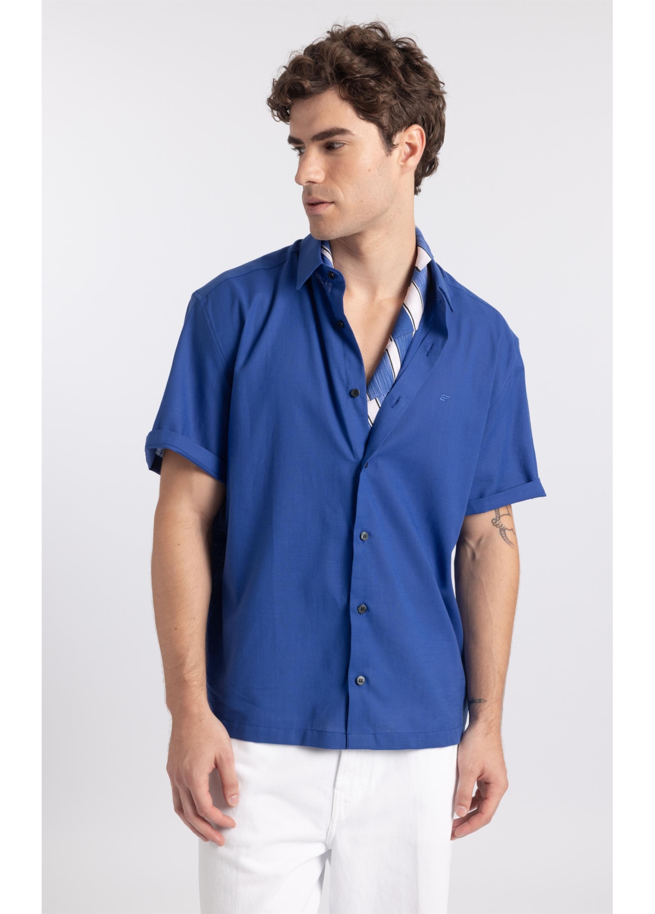 Camisa Linen Like Vintage Shangai Royal