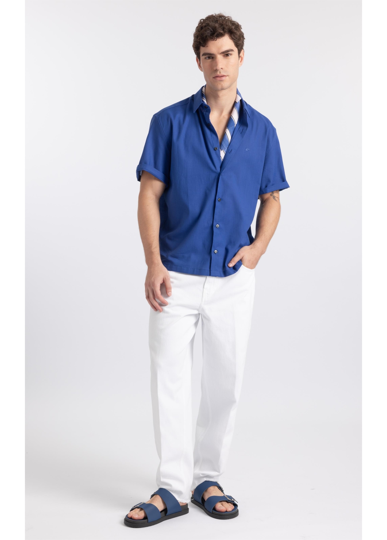 Camisa Linen Like Vintage Shangai Royal