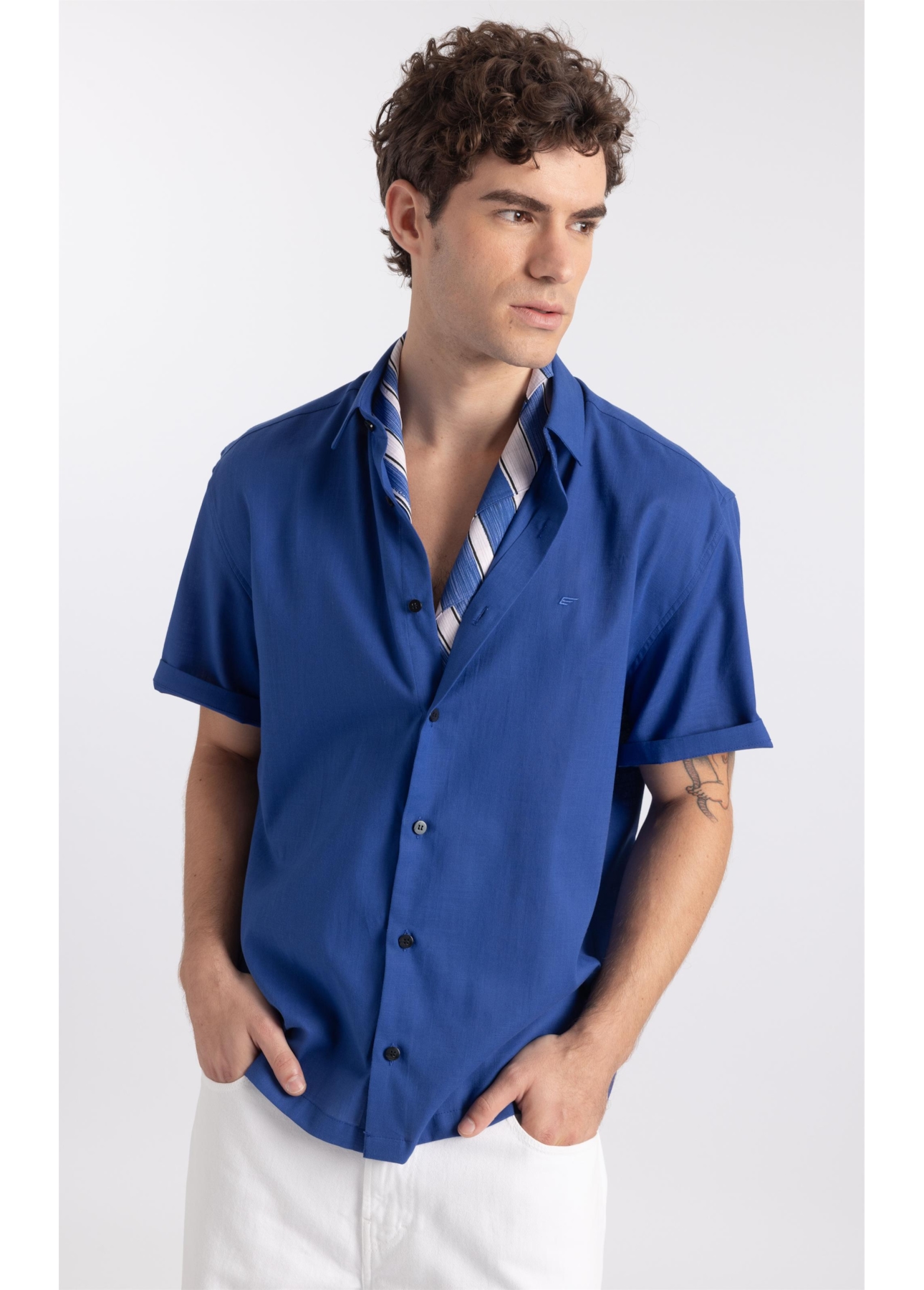 Camisa Linen Like Vintage Shangai Royal