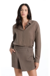 Camisa Linen Straight Stripes Petit Tabaco