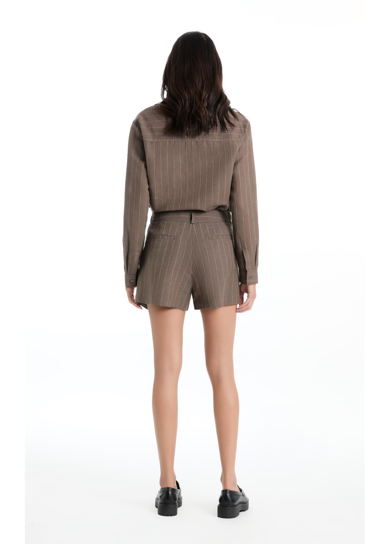 Camisa Linen Straight Stripes Petit Tabaco