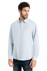 Camisa Linho Blend Anatomic Azul Claro