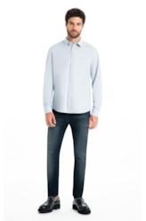 Camisa Linho Blend Anatomic Azul Claro