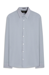 Camisa Linho Blend Anatomic Azul Seco