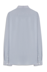 Camisa Linho Blend Anatomic Azul Seco