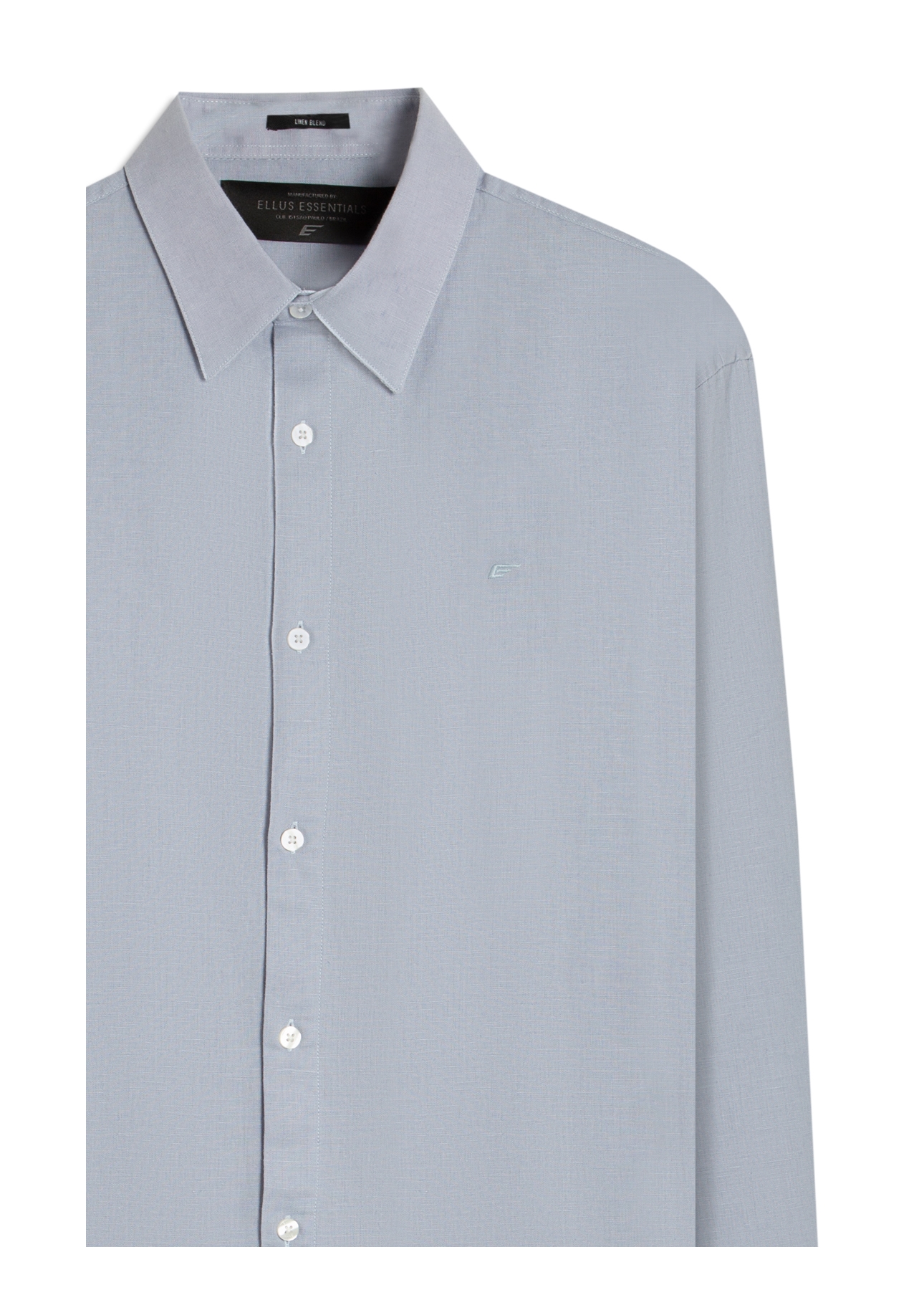 Camisa Linho Blend Anatomic Azul Seco