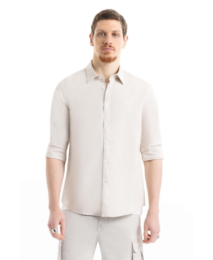 Camisa Linho Blend Anatomic Gelo