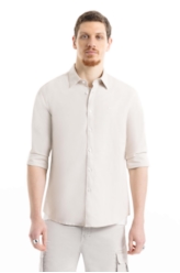 Camisa Linho Blend Anatomic Gelo