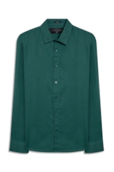 Camisa Linho Blend Anatomic Verde Escuro